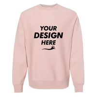 Independent Trading Co. Unisex Legend Premium Heavyweight Cross-Grain Crewneck Sweatshirt, Dusty Pink, Front view, Mockup