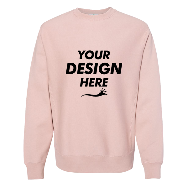 Independent Trading Co. Unisex Legend Premium Heavyweight Cross-Grain Crewneck Sweatshirt, Dusty Pink, Front view, Mockup