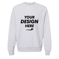 Independent Trading Co. Unisex Legend Premium Heavyweight Cross-Grain Crewneck Sweatshirt, Grey Heather, Front view, Mockup