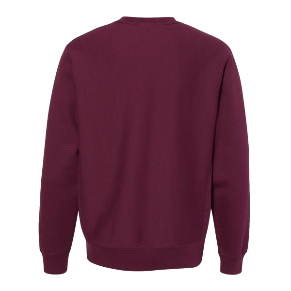 Independent Trading Co. Unisex Legend Premium Heavyweight Cross-Grain Crewneck Sweatshirt, Maroon, Back view