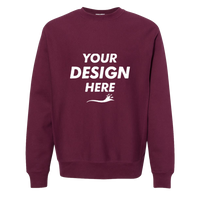 Independent Trading Co. Unisex Legend Premium Heavyweight Cross-Grain Crewneck Sweatshirt, Maroon, Front view, Mockup