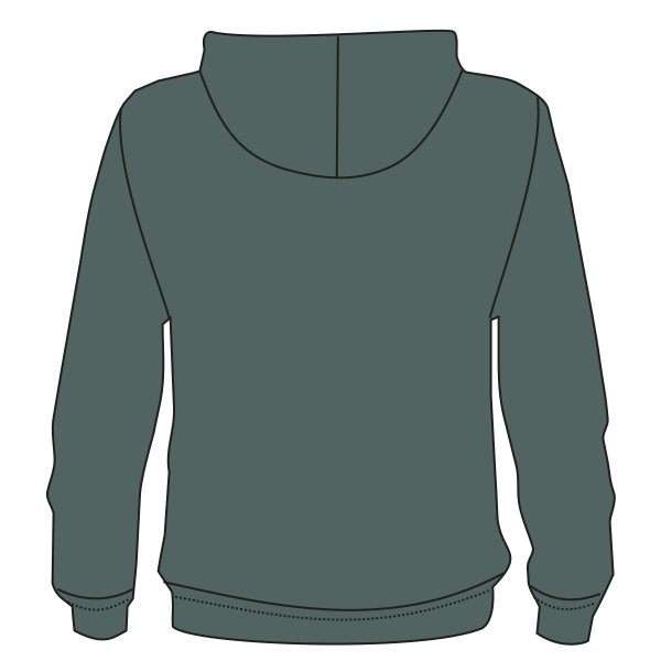 Independent Trading Co. Unisex Legend Premium Heavyweight Cross-Grain Hooded Sweatshirt, Alpine Green, Back view