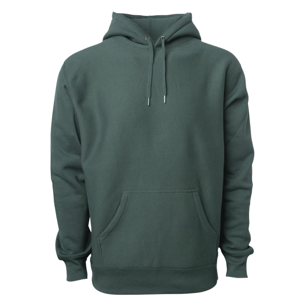Independent Trading Co. Unisex Legend Premium Heavyweight Cross-Grain Hooded Sweatshirt, Alpine Green, Front view