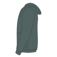 Independent Trading Co. Unisex Legend Premium Heavyweight Cross-Grain Hooded Sweatshirt, Alpine Green, Left Sleeve view