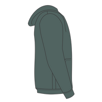 Independent Trading Co. Unisex Legend Premium Heavyweight Cross-Grain Hooded Sweatshirt, Alpine Green, Right Sleeve view