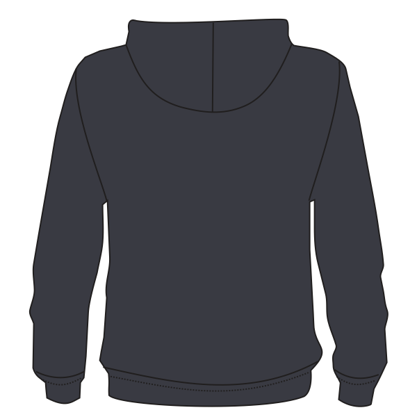 Independent Trading Co. Unisex Legend Premium Heavyweight Cross-Grain Hooded Sweatshirt, Black, Back view