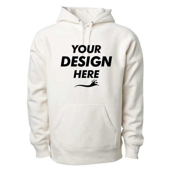 Independent Trading Co. Unisex Legend Premium Heavyweight Cross-Grain Hooded Sweatshirt, Bone, Front view, Mockup