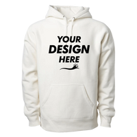 Independent Trading Co. Unisex Legend Premium Heavyweight Cross-Grain Hooded Sweatshirt, Bone, Front view, Mockup