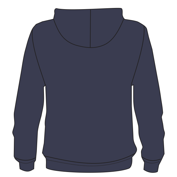 Independent Trading Co. Unisex Legend Premium Heavyweight Cross-Grain Hooded Sweatshirt, Classic Navy, Back view
