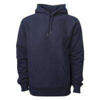 Independent Trading Co. Unisex Legend Premium Heavyweight Cross-Grain Hooded Sweatshirt, Classic Navy, Front view