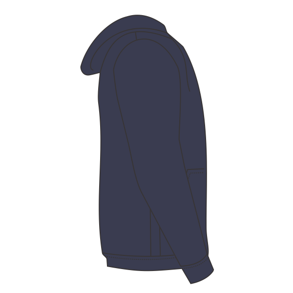 Independent Trading Co. Unisex Legend Premium Heavyweight Cross-Grain Hooded Sweatshirt, Classic Navy, Right Sleeve view