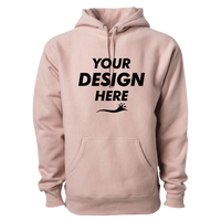 Independent Trading Co. Unisex Legend Premium Heavyweight Cross-Grain Hooded Sweatshirt, Dusty Pink, Front view, Mockup