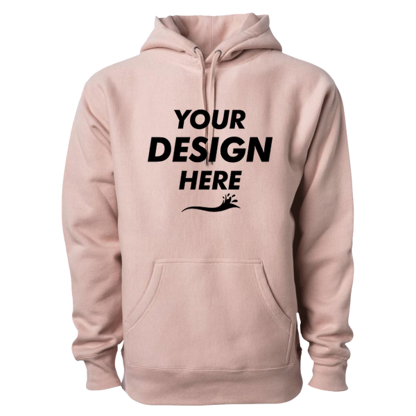 Independent Trading Co. Unisex Legend Premium Heavyweight Cross-Grain Hooded Sweatshirt, Dusty Pink, Front view, Mockup