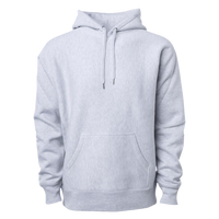Independent Trading Co. Unisex Legend Premium Heavyweight Cross-Grain Hooded Sweatshirt, Grey Heather, Front view