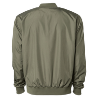 Independent Trading Co. Unisex Lightweight Bomber Jacket, Army / Army, Back view