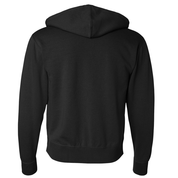 Independent Trading Co. Unisex Lightweight Full-Zip Hooded Sweatshirt, Black, Back view