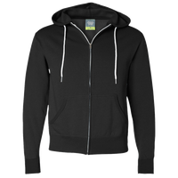 Independent Trading Co. Unisex Lightweight Full-Zip Hooded Sweatshirt, Black, Front view