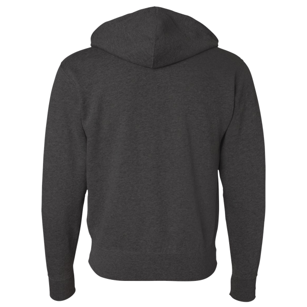 Independent Trading Co. Unisex Lightweight Full-Zip Hooded Sweatshirt, Charcoal Heather, Back view