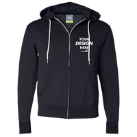 Independent Trading Co. Unisex Lightweight Full-Zip Hooded Sweatshirt, Classic Navy, Front view, Mockup