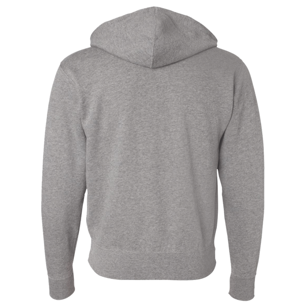Independent Trading Co. Unisex Lightweight Full-Zip Hooded Sweatshirt, Gunmetal Heather, Back view