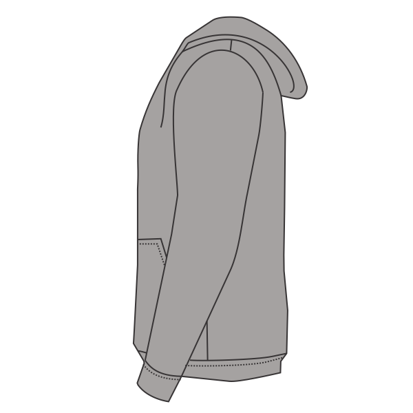 Independent Trading Co. Unisex Lightweight Full-Zip Hooded Sweatshirt, Gunmetal Heather, Left Sleeve (Long) view