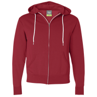 Independent Trading Co. Unisex Lightweight Full-Zip Hooded Sweatshirt, Red, Front view