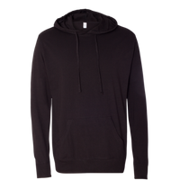 Independent Trading Co. Unisex Lightweight Hooded Pullover T-Shirt, Black, Front view