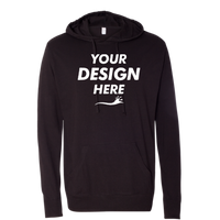 Independent Trading Co. Unisex Lightweight Hooded Pullover T-Shirt, Black, Front view, Mockup