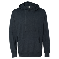 Independent Trading Co. Unisex Lightweight Hooded Pullover T-Shirt, Classic Navy Heather, Front view