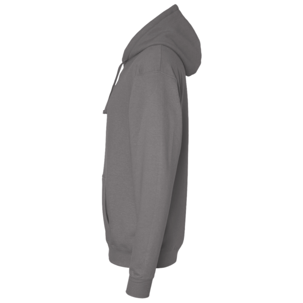 Independent Trading Co. Unisex Lightweight Hooded Pullover T-Shirt, Gunmetal Heather, Left Sleeve view