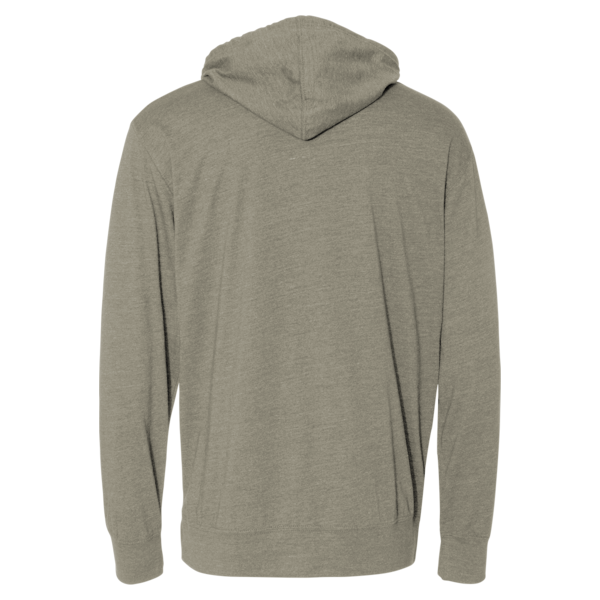 Independent Trading Co. Unisex Lightweight Hooded Pullover T-Shirt, Olive, Back view