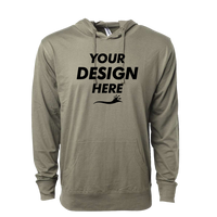 Independent Trading Co. Unisex Lightweight Hooded Pullover T-Shirt, Olive, Front view, Mockup