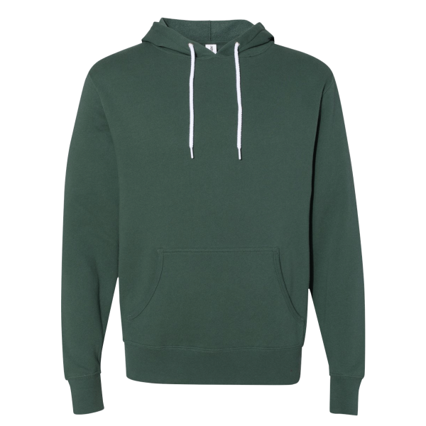 Independent Trading Co. Unisex Lightweight Hooded Sweatshirt, Alpine Green, Front view
