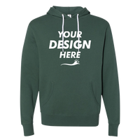 Independent Trading Co. Unisex Lightweight Hooded Sweatshirt, Alpine Green, Front view, Mockup