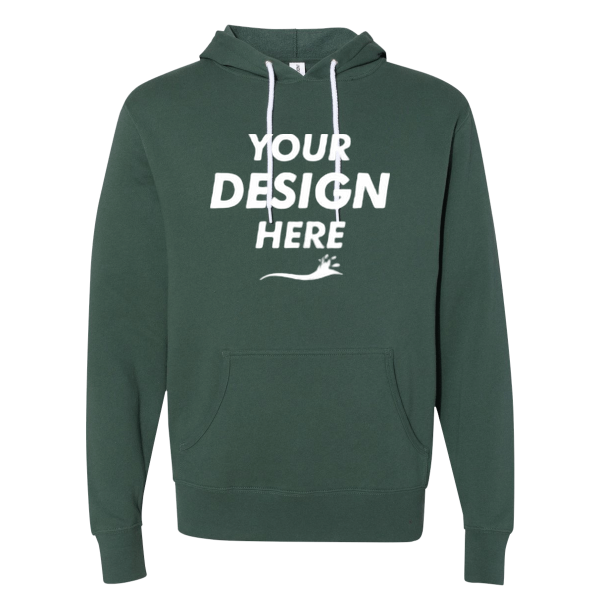 Independent Trading Co. Unisex Lightweight Hooded Sweatshirt, Alpine Green, Front view, Mockup