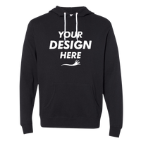 Independent Trading Co. Unisex Lightweight Hooded Sweatshirt, Black, Front view, Mockup
