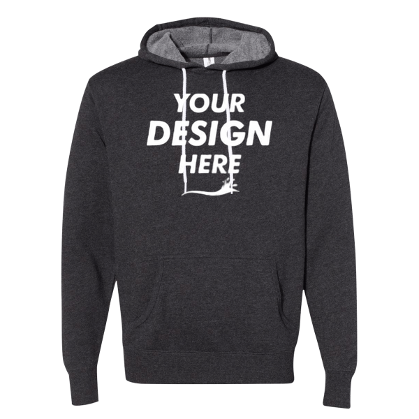 Independent Trading Co. Unisex Lightweight Hooded Sweatshirt, Charcoal Heather, Front view, Mockup