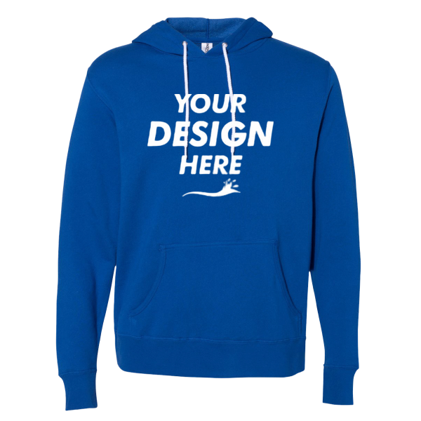 Independent Trading Co. Unisex Lightweight Hooded Sweatshirt, Cobalt, Front view, Mockup