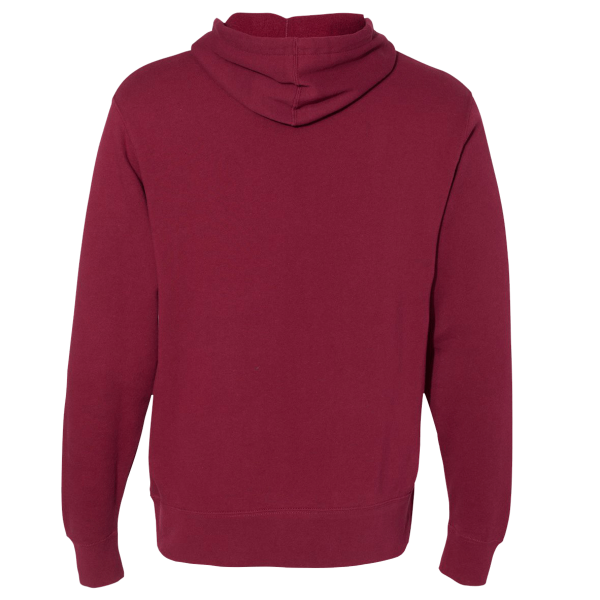 Independent Trading Co. Unisex Lightweight Hooded Sweatshirt, Currant, Back view