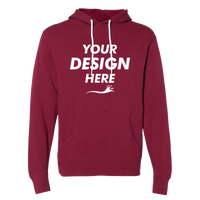 Independent Trading Co. Unisex Lightweight Hooded Sweatshirt, Currant, Front view, Mockup