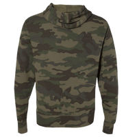 Independent Trading Co. Unisex Lightweight Hooded Sweatshirt, Forest Camo, Back view