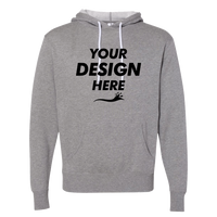 Independent Trading Co. Unisex Lightweight Hooded Sweatshirt, Gunmetal Heather, Front view, Mockup