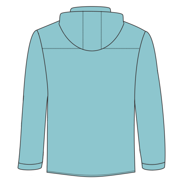 Independent Trading Co. Unisex Lightweight Quarter-Zip Windbreaker Pullover Jacket, Aqua / Aqua, Back view