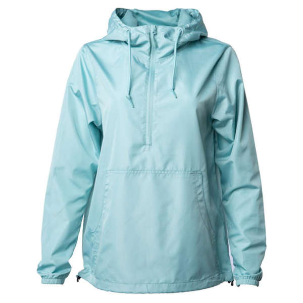 Independent Trading Co. Unisex Lightweight Quarter-Zip Windbreaker Pullover Jacket, Aqua / Aqua, Front view