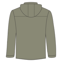 Independent Trading Co. Unisex Lightweight Quarter-Zip Windbreaker Pullover Jacket, Army / Black Zipper, Back view