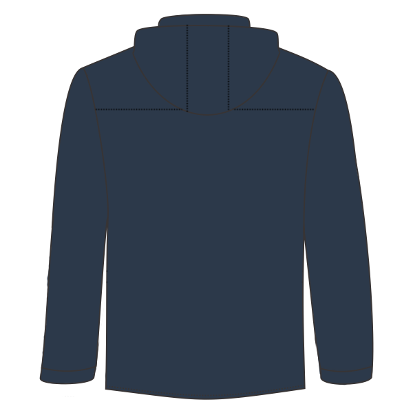 Independent Trading Co. Unisex Lightweight Quarter-Zip Windbreaker Pullover Jacket, Classic Navy / Red, Back view