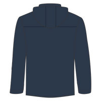 Independent Trading Co. Unisex Lightweight Quarter-Zip Windbreaker Pullover Jacket, Classic Navy / Red, Back view