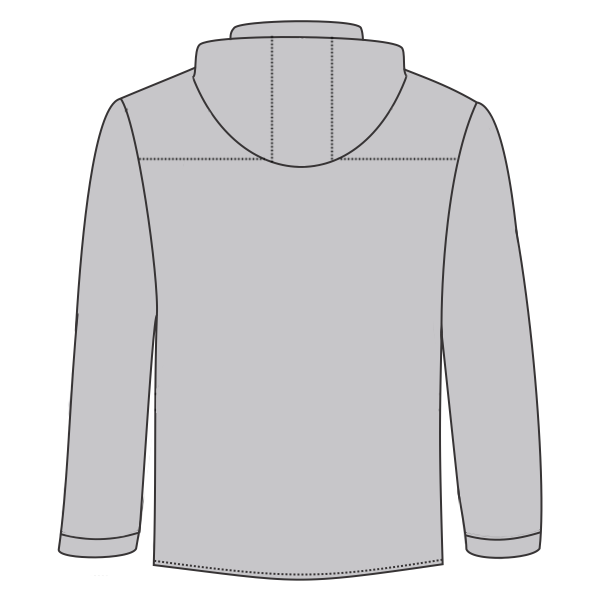 Independent Trading Co. Unisex Lightweight Quarter-Zip Windbreaker Pullover Jacket, Smoke / Graphite, Back view