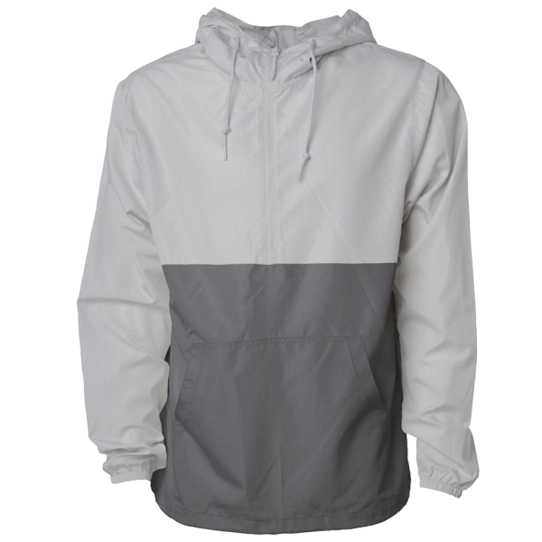 Independent Trading Co. Unisex Lightweight Quarter-Zip Windbreaker Pullover Jacket, Smoke / Graphite, Front view