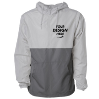 Independent Trading Co. Unisex Lightweight Quarter-Zip Windbreaker Pullover Jacket, Smoke / Graphite, Front view, Mockup